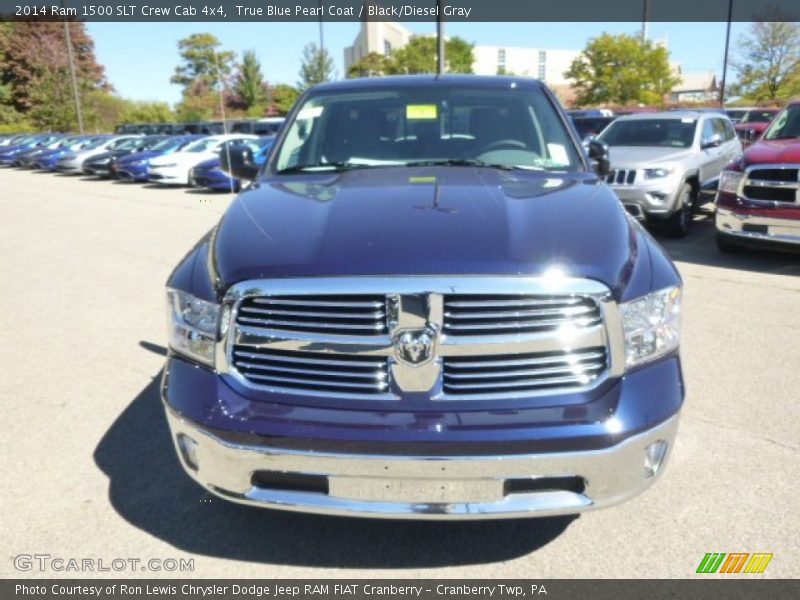 True Blue Pearl Coat / Black/Diesel Gray 2014 Ram 1500 SLT Crew Cab 4x4