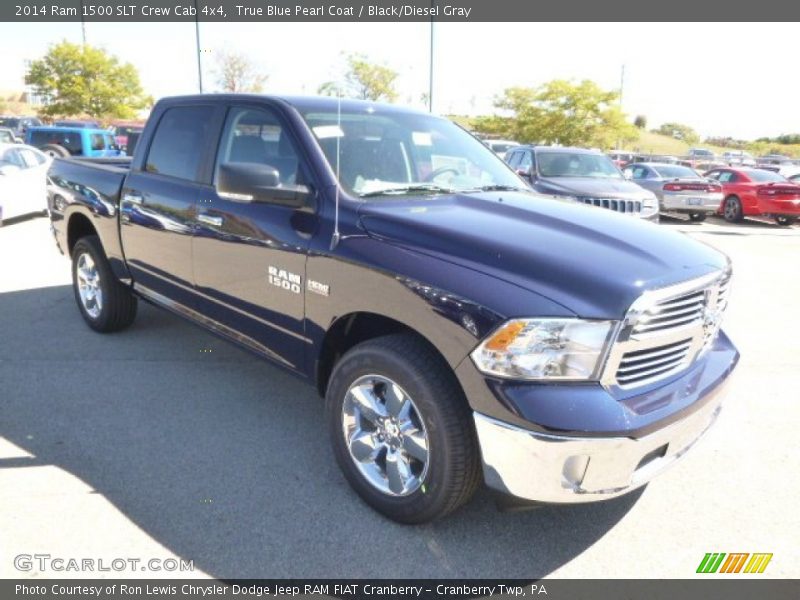 True Blue Pearl Coat / Black/Diesel Gray 2014 Ram 1500 SLT Crew Cab 4x4