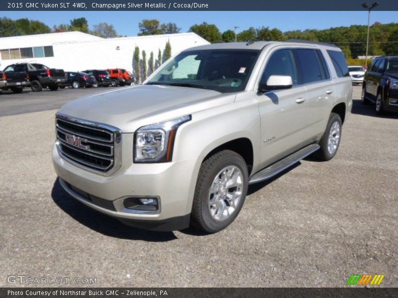 Champagne Silver Metallic / Cocoa/Dune 2015 GMC Yukon SLT 4WD