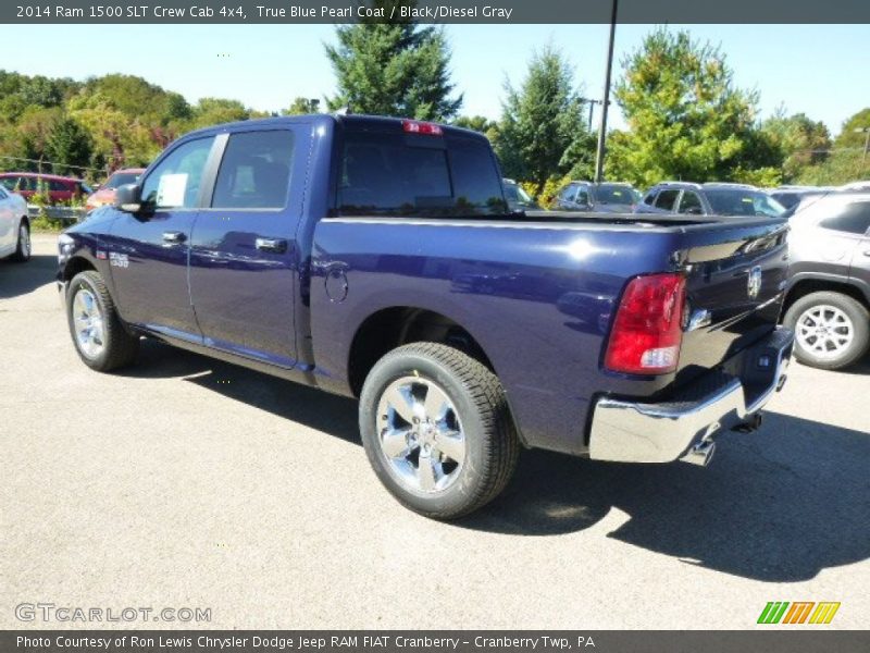 True Blue Pearl Coat / Black/Diesel Gray 2014 Ram 1500 SLT Crew Cab 4x4