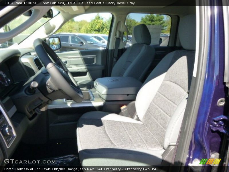 True Blue Pearl Coat / Black/Diesel Gray 2014 Ram 1500 SLT Crew Cab 4x4