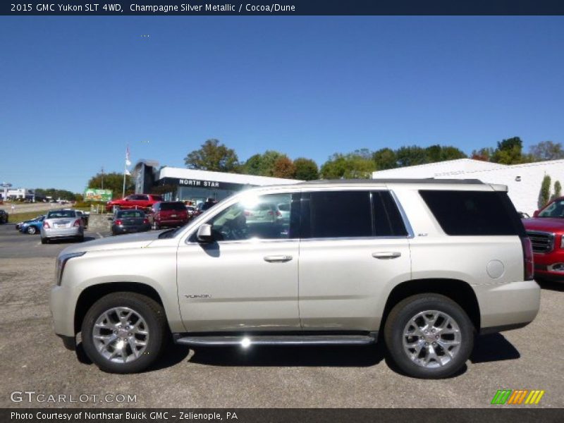 Champagne Silver Metallic / Cocoa/Dune 2015 GMC Yukon SLT 4WD