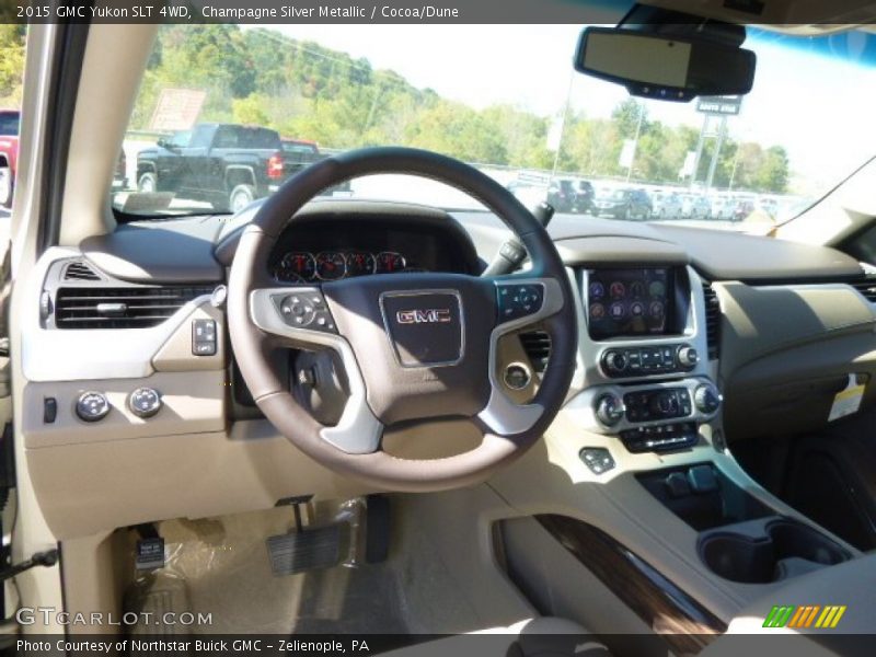 Champagne Silver Metallic / Cocoa/Dune 2015 GMC Yukon SLT 4WD