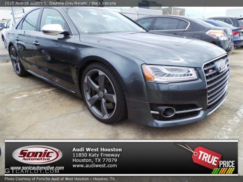 Daytona Grey Metallic / Black Valcona 2015 Audi S8 quattro S