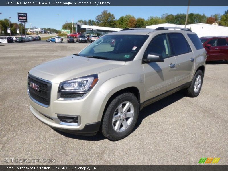 Champagne Silver Metallic / Ebony 2015 GMC Acadia SLE AWD