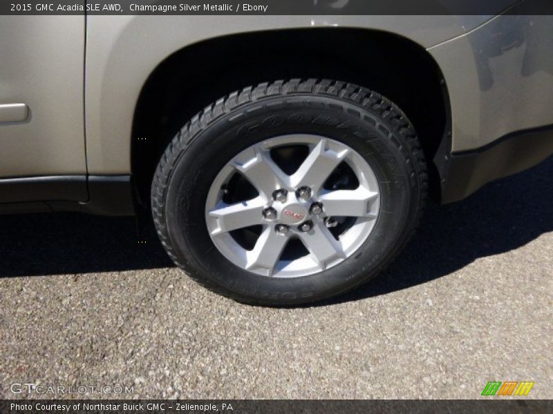 Champagne Silver Metallic / Ebony 2015 GMC Acadia SLE AWD