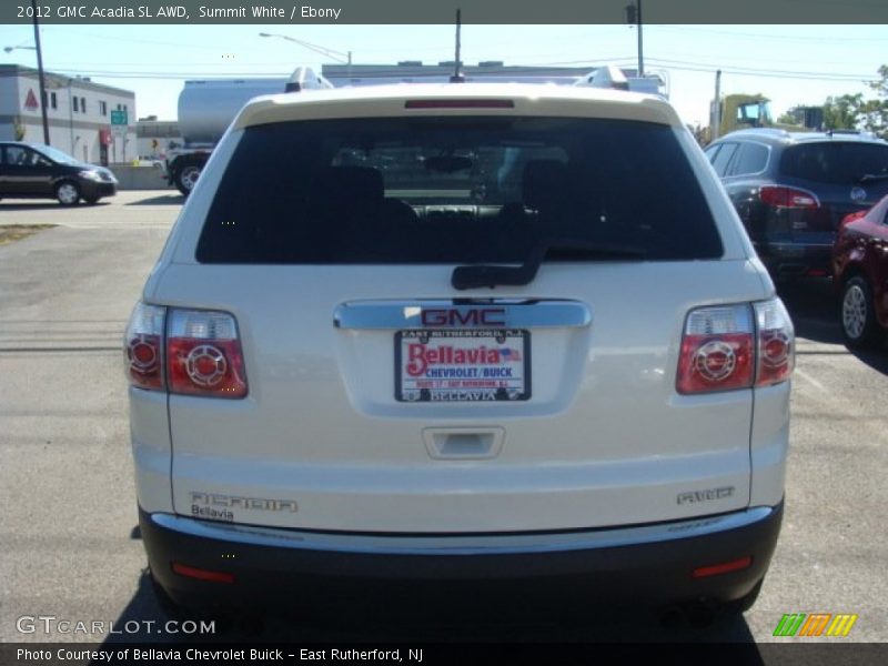 Summit White / Ebony 2012 GMC Acadia SL AWD