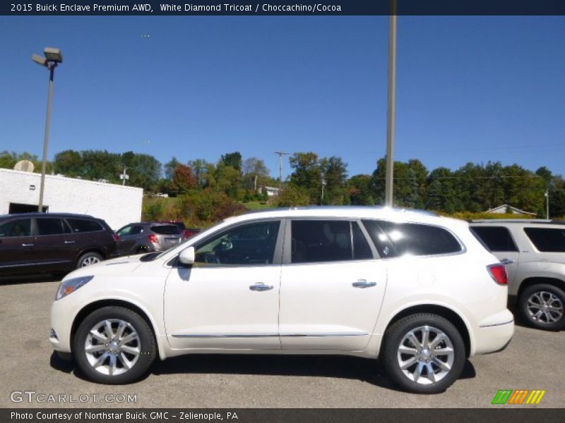 White Diamond Tricoat / Choccachino/Cocoa 2015 Buick Enclave Premium AWD