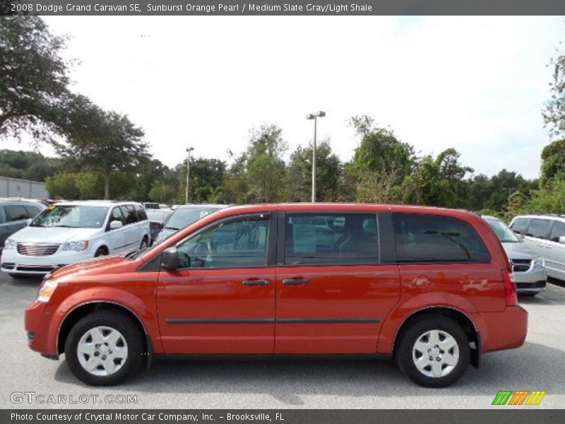 Sunburst Orange Pearl / Medium Slate Gray/Light Shale 2008 Dodge Grand Caravan SE