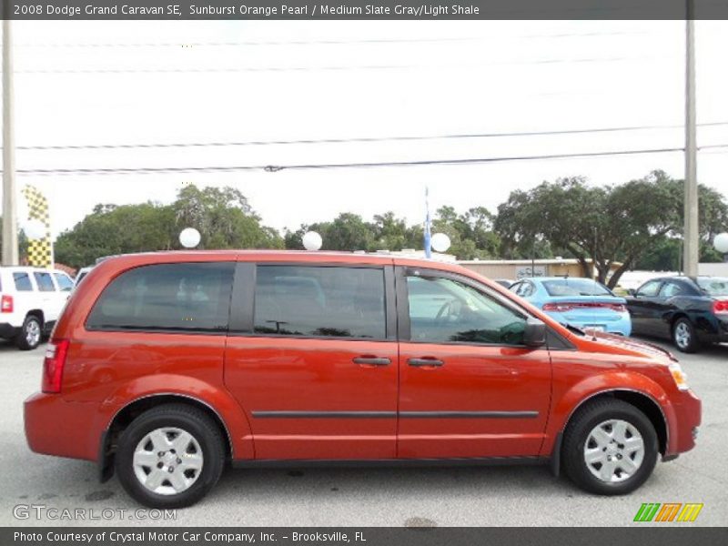Sunburst Orange Pearl / Medium Slate Gray/Light Shale 2008 Dodge Grand Caravan SE