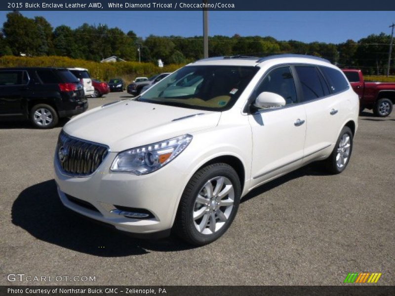 White Diamond Tricoat / Choccachino/Cocoa 2015 Buick Enclave Leather AWD