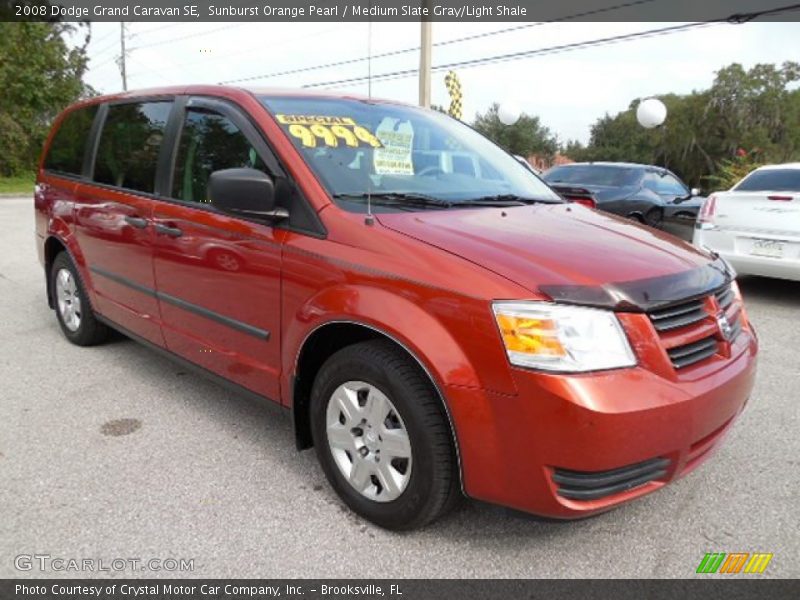 Sunburst Orange Pearl / Medium Slate Gray/Light Shale 2008 Dodge Grand Caravan SE