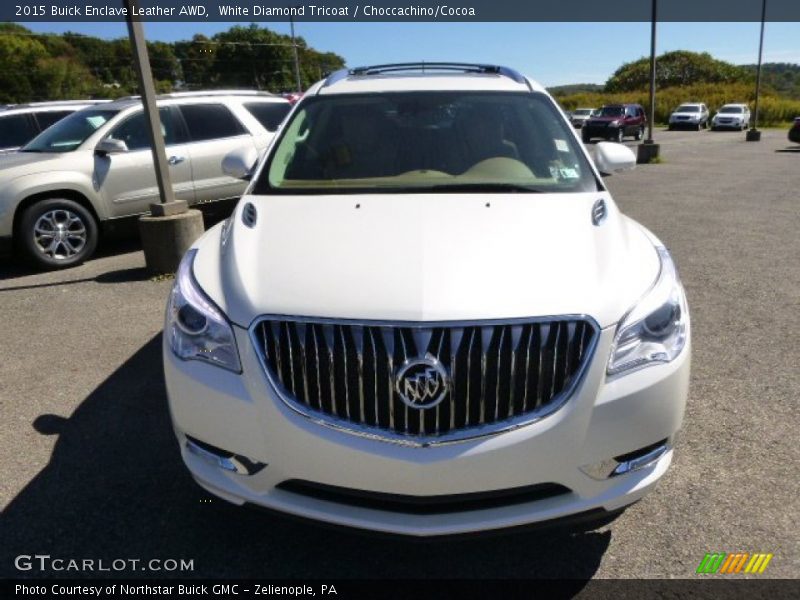 White Diamond Tricoat / Choccachino/Cocoa 2015 Buick Enclave Leather AWD
