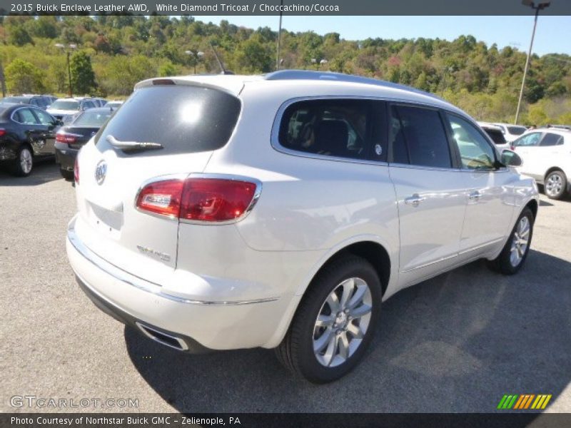 White Diamond Tricoat / Choccachino/Cocoa 2015 Buick Enclave Leather AWD