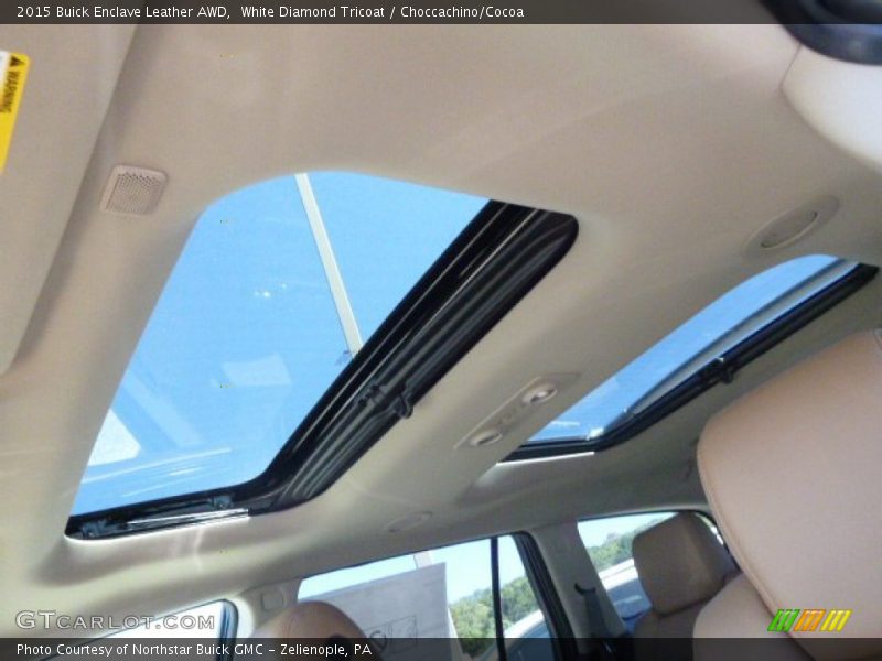 White Diamond Tricoat / Choccachino/Cocoa 2015 Buick Enclave Leather AWD