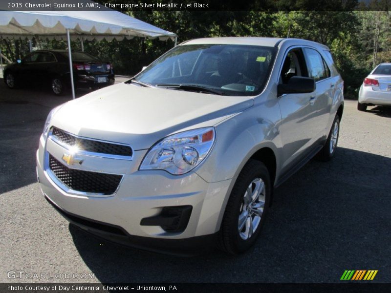 Champagne Silver Metallic / Jet Black 2015 Chevrolet Equinox LS AWD