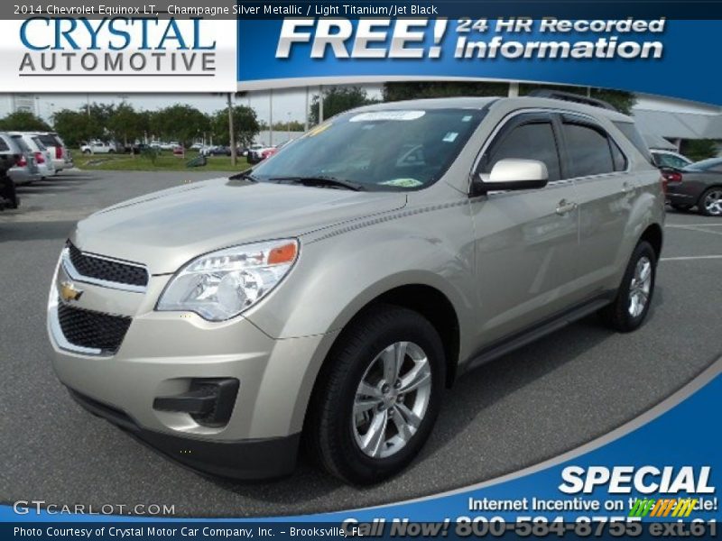 Champagne Silver Metallic / Light Titanium/Jet Black 2014 Chevrolet Equinox LT