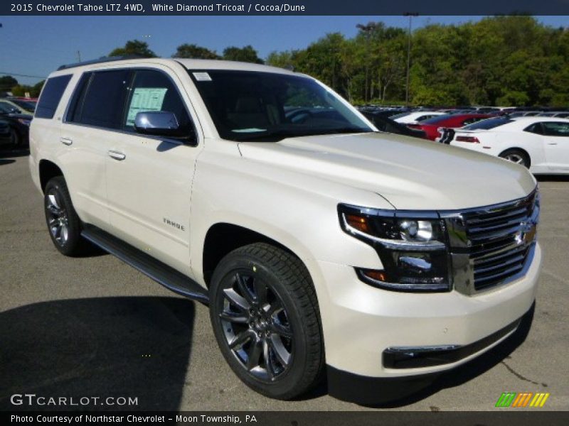 White Diamond Tricoat / Cocoa/Dune 2015 Chevrolet Tahoe LTZ 4WD