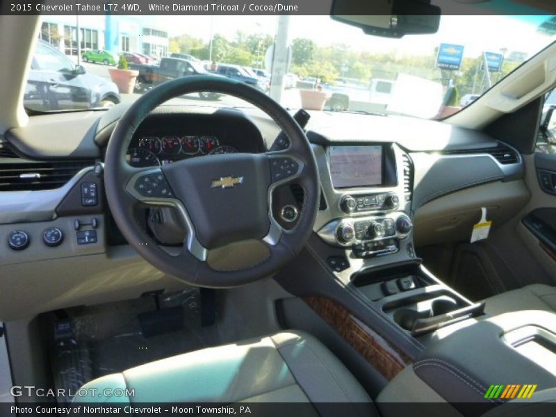 White Diamond Tricoat / Cocoa/Dune 2015 Chevrolet Tahoe LTZ 4WD