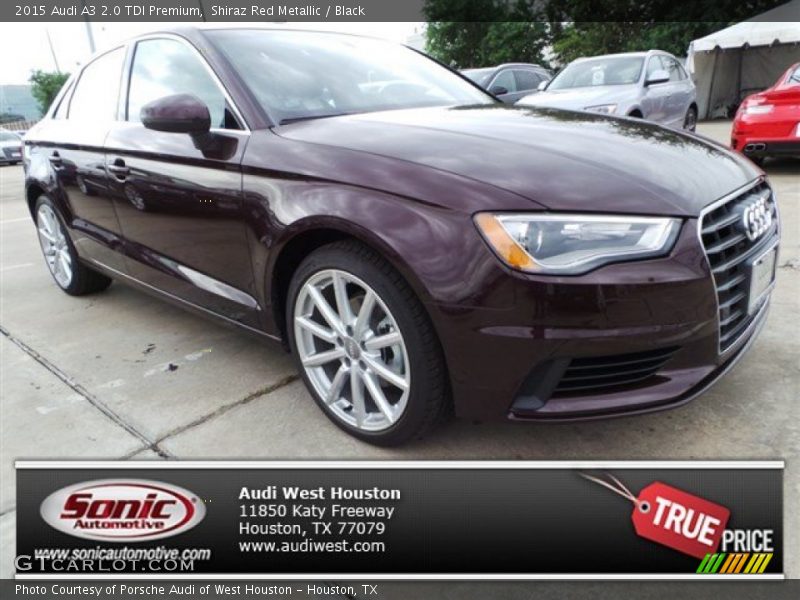 Shiraz Red Metallic / Black 2015 Audi A3 2.0 TDI Premium