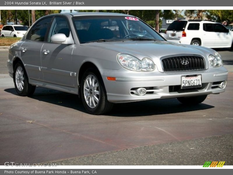 Brilliant Silver / Black 2004 Hyundai Sonata LX