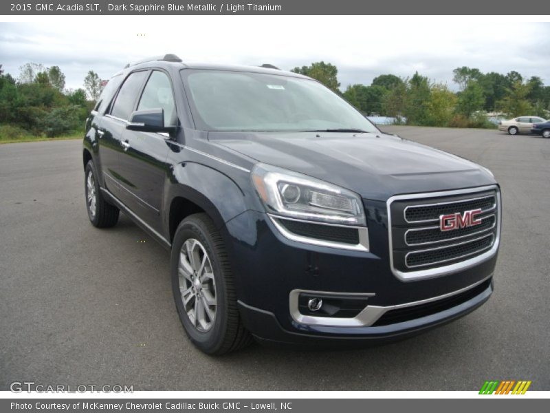 Dark Sapphire Blue Metallic / Light Titanium 2015 GMC Acadia SLT