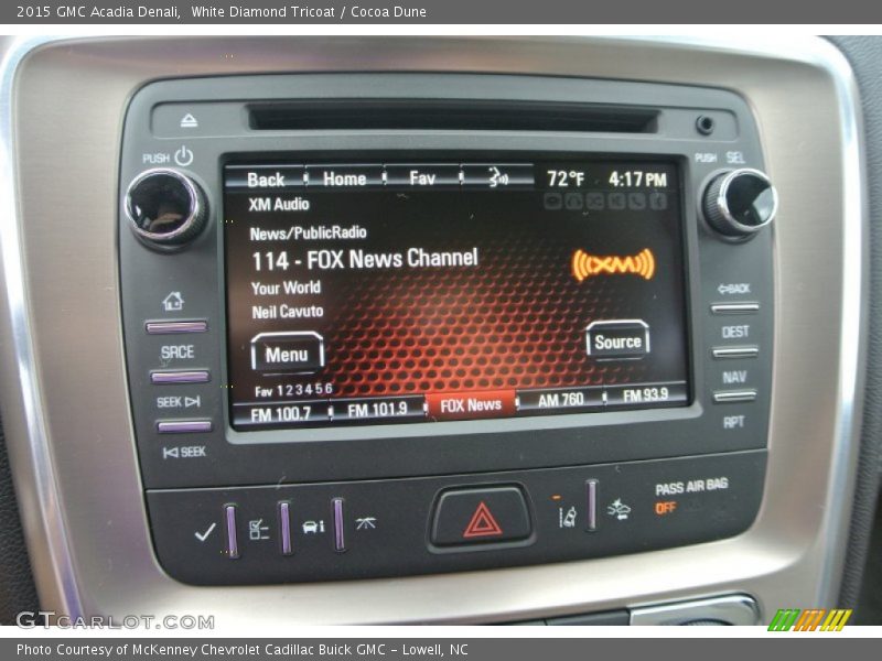 White Diamond Tricoat / Cocoa Dune 2015 GMC Acadia Denali