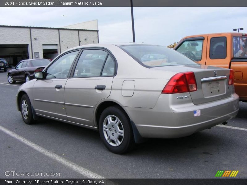 Titanium Metallic / Beige 2001 Honda Civic LX Sedan