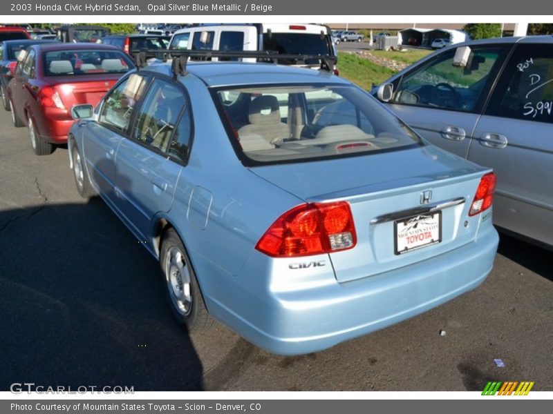 Opal Silver Blue Metallic / Beige 2003 Honda Civic Hybrid Sedan
