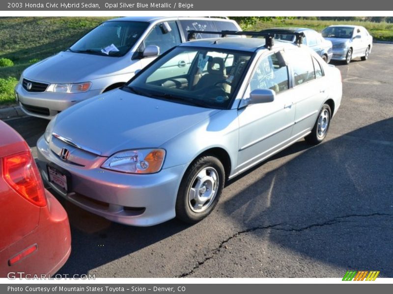 Opal Silver Blue Metallic / Beige 2003 Honda Civic Hybrid Sedan