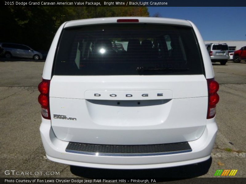 Bright White / Black/Light Graystone 2015 Dodge Grand Caravan American Value Package