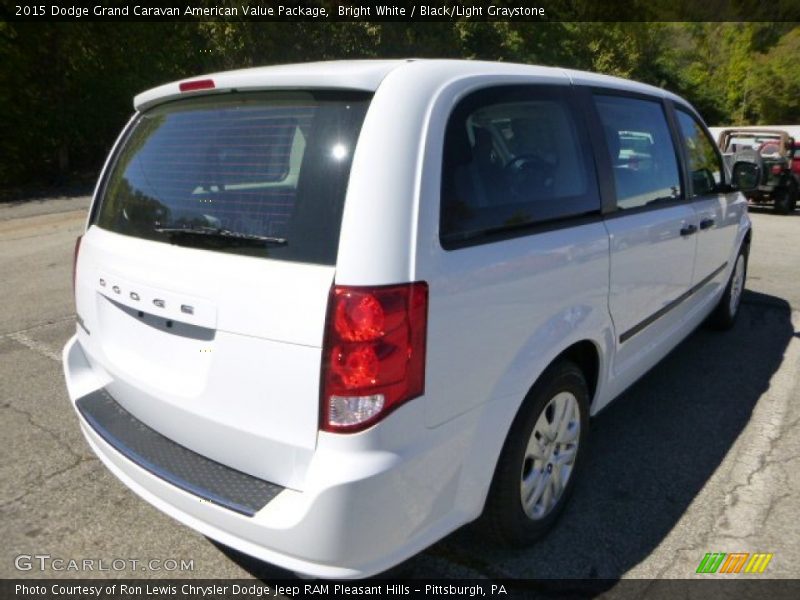 Bright White / Black/Light Graystone 2015 Dodge Grand Caravan American Value Package