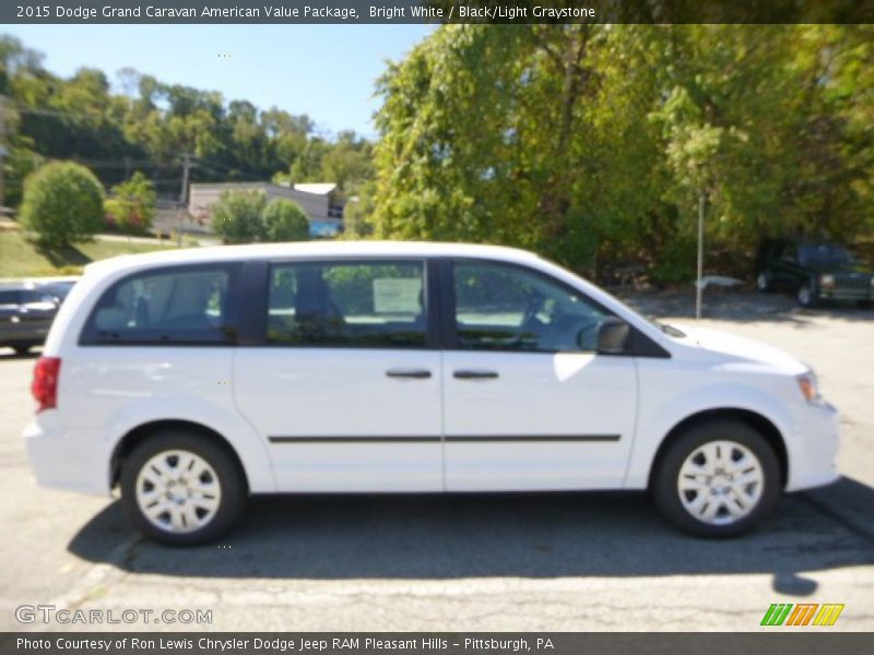 Bright White / Black/Light Graystone 2015 Dodge Grand Caravan American Value Package