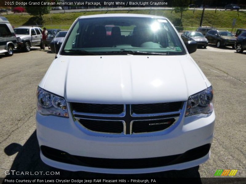 Bright White / Black/Light Graystone 2015 Dodge Grand Caravan American Value Package