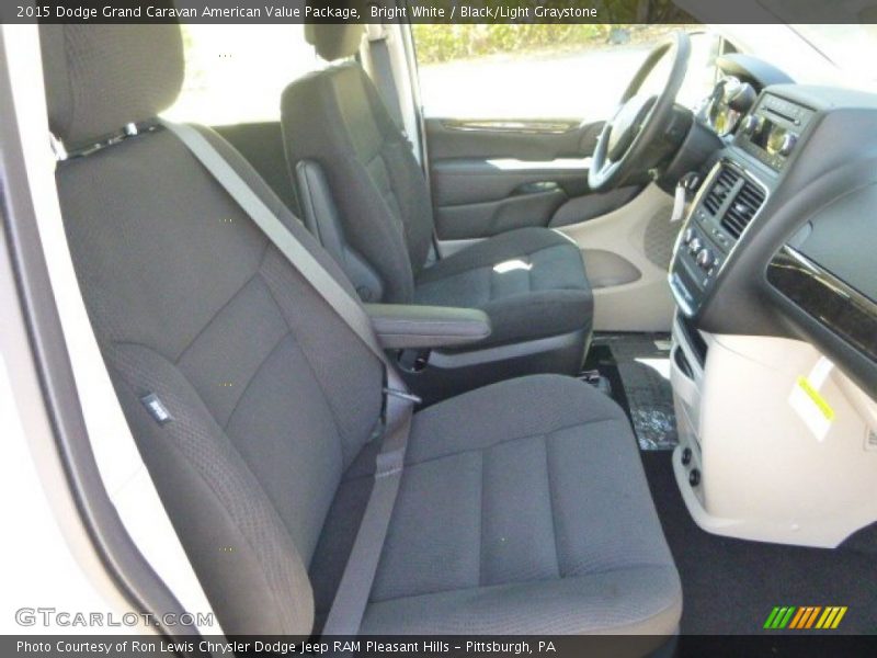 Bright White / Black/Light Graystone 2015 Dodge Grand Caravan American Value Package