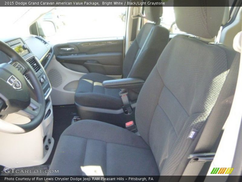 Bright White / Black/Light Graystone 2015 Dodge Grand Caravan American Value Package