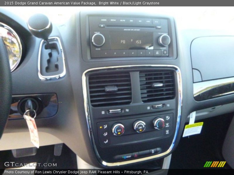 Bright White / Black/Light Graystone 2015 Dodge Grand Caravan American Value Package