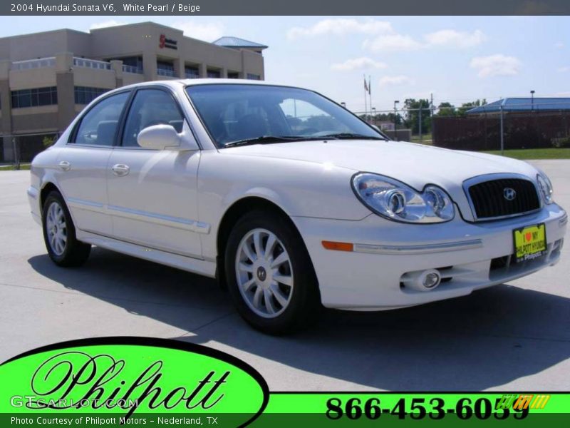 White Pearl / Beige 2004 Hyundai Sonata V6