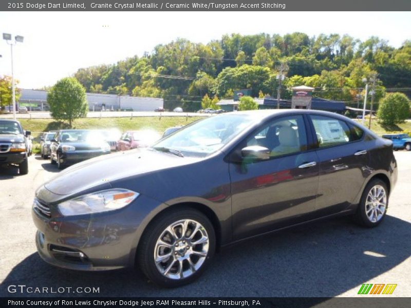 Granite Crystal Metallic / Ceramic White/Tungsten Accent Stitching 2015 Dodge Dart Limited