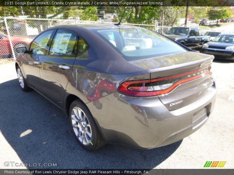 Granite Crystal Metallic / Ceramic White/Tungsten Accent Stitching 2015 Dodge Dart Limited