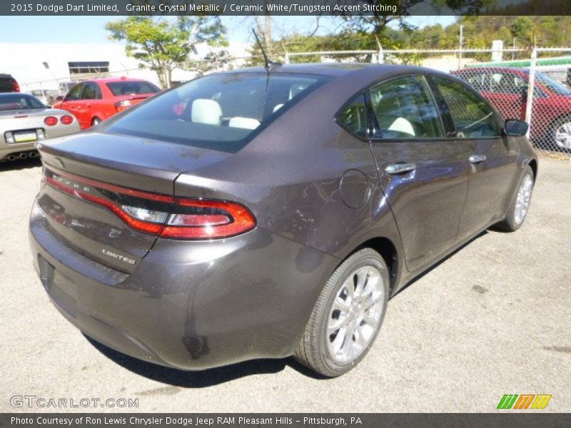 Granite Crystal Metallic / Ceramic White/Tungsten Accent Stitching 2015 Dodge Dart Limited