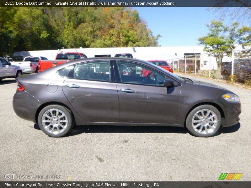 Granite Crystal Metallic / Ceramic White/Tungsten Accent Stitching 2015 Dodge Dart Limited