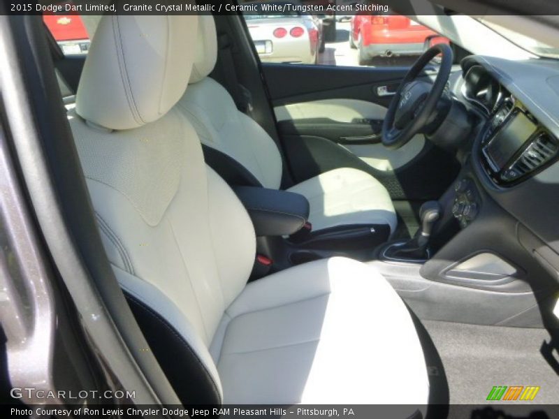 Granite Crystal Metallic / Ceramic White/Tungsten Accent Stitching 2015 Dodge Dart Limited