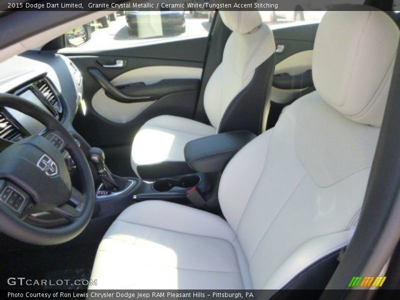 Granite Crystal Metallic / Ceramic White/Tungsten Accent Stitching 2015 Dodge Dart Limited