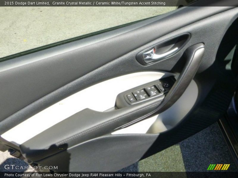 Granite Crystal Metallic / Ceramic White/Tungsten Accent Stitching 2015 Dodge Dart Limited