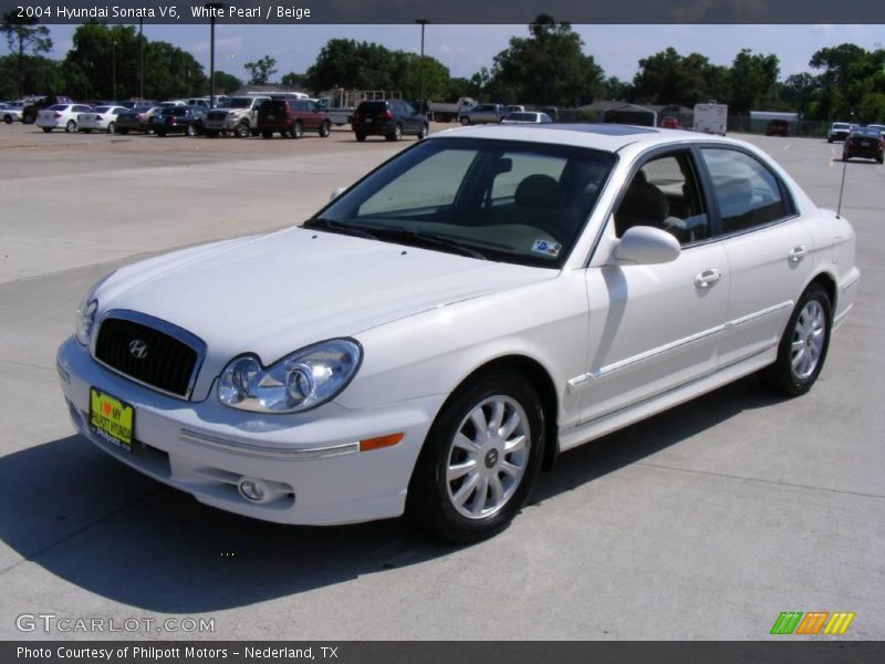 White Pearl / Beige 2004 Hyundai Sonata V6