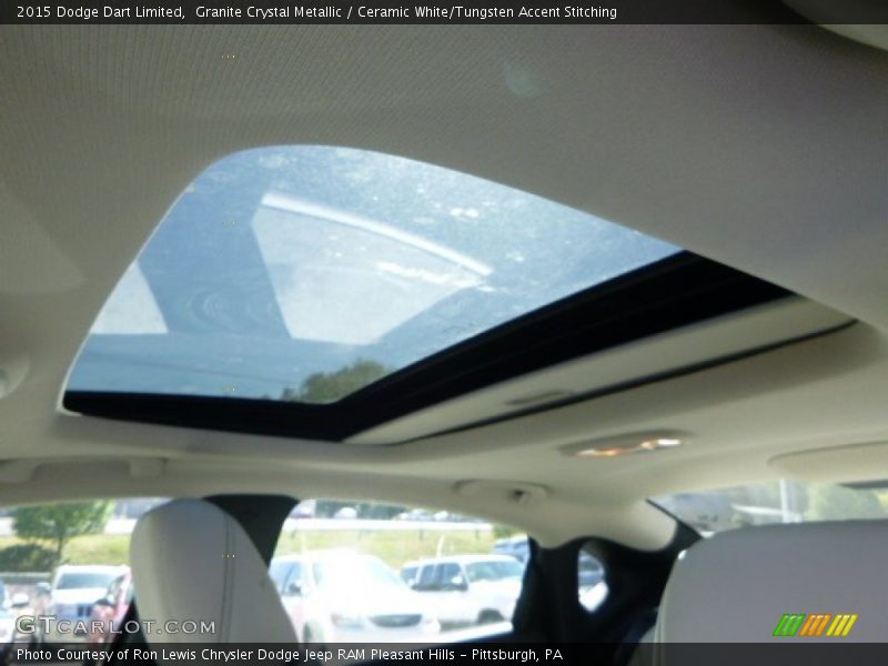 Granite Crystal Metallic / Ceramic White/Tungsten Accent Stitching 2015 Dodge Dart Limited