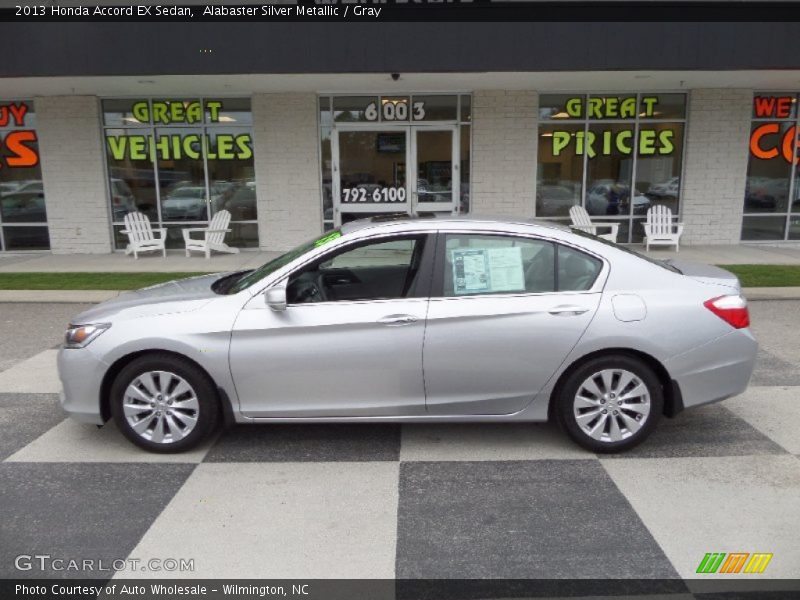 Alabaster Silver Metallic / Gray 2013 Honda Accord EX Sedan