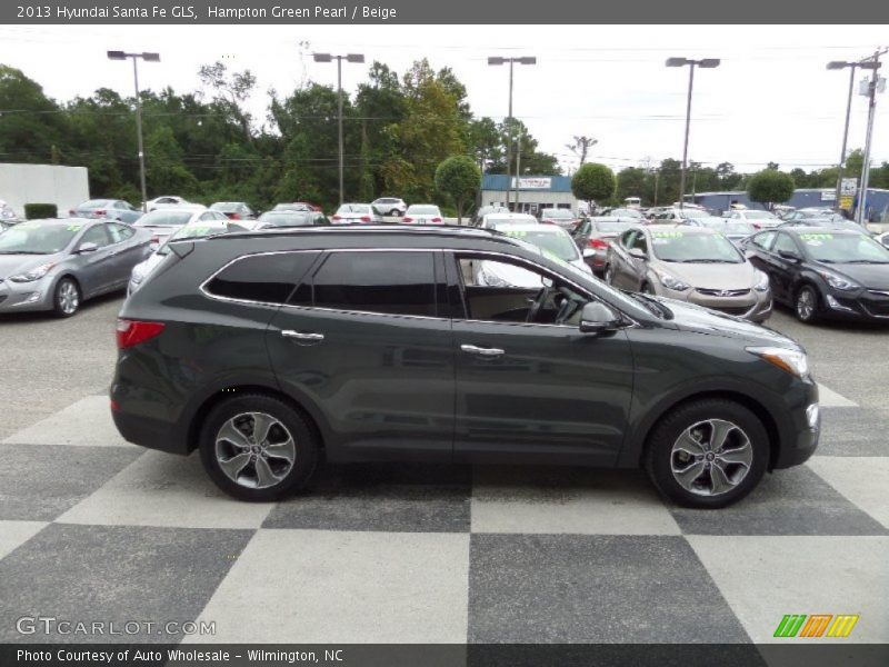 Hampton Green Pearl / Beige 2013 Hyundai Santa Fe GLS