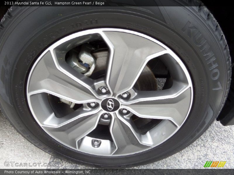 Hampton Green Pearl / Beige 2013 Hyundai Santa Fe GLS